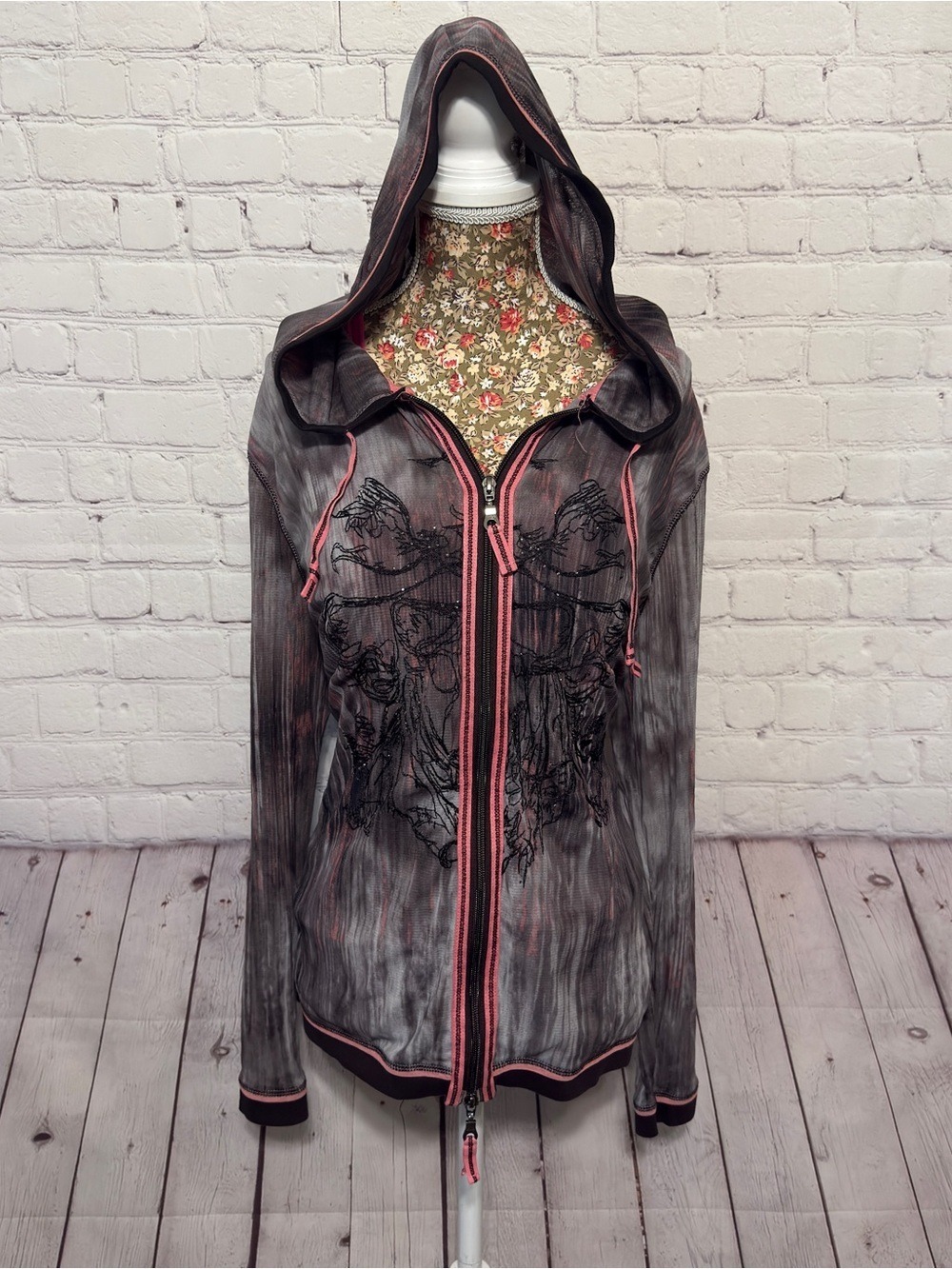 Vintage 2000 grail Luisa Cerano cyber grunge hoodie - Picture 2 of 11